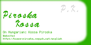 piroska kossa business card